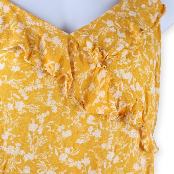 Old Navy Sunshine Yellow Textured Ruffled Wrap-Effect Cami Top XL - Picture 3 of 7